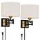 360 Lighting Joelle Black Brass Swing Arm Plug-In Wall Lamps Set of 2