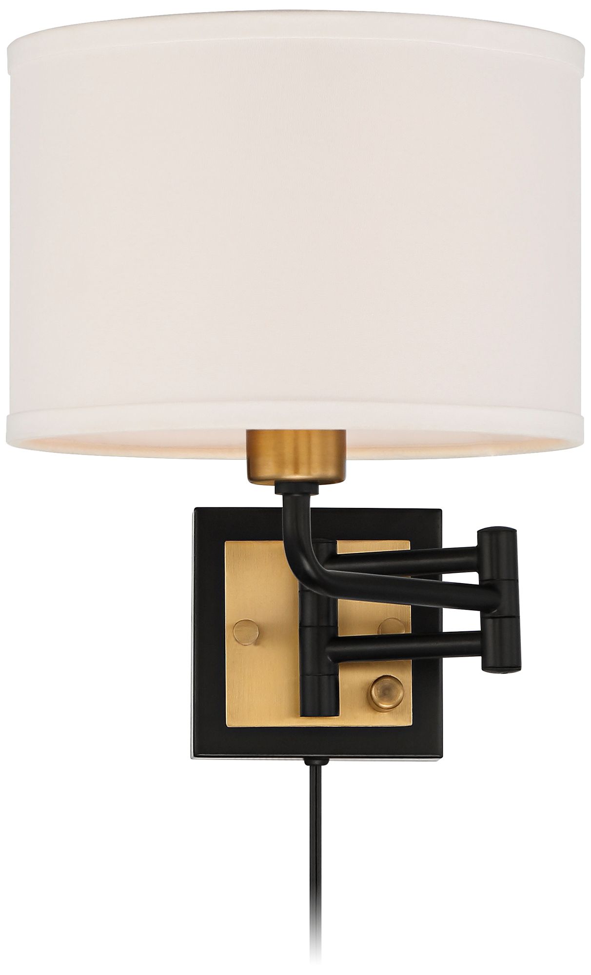 Image 4 360 Lighting Joelle Black Brass Swing Arm Plug-In Wall Lamps Set of 2 more views