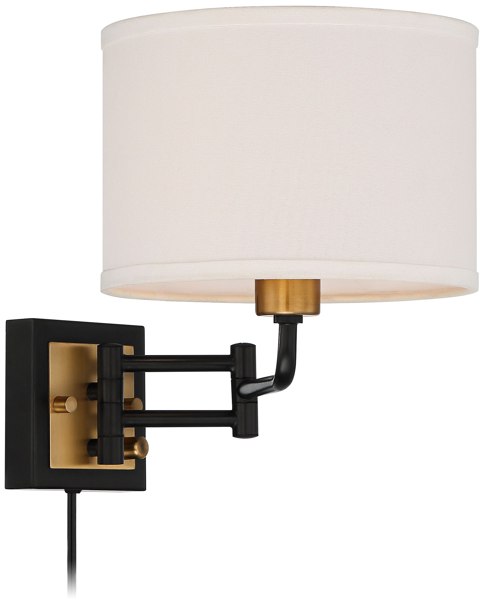 Image 5 360 Lighting Joelle Black Brass Swing Arm Plug-In Wall Lamps Set of 2 more views