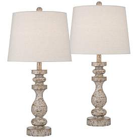 Image2 of 360 Lighting Jordanna 26" Distressed Finish USB Table Lamps Set of 2