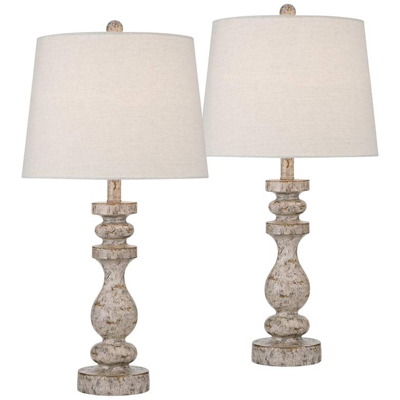 Image 2 360 Lighting Jordanna 26" Distressed Finish USB Table Lamps Set of 2