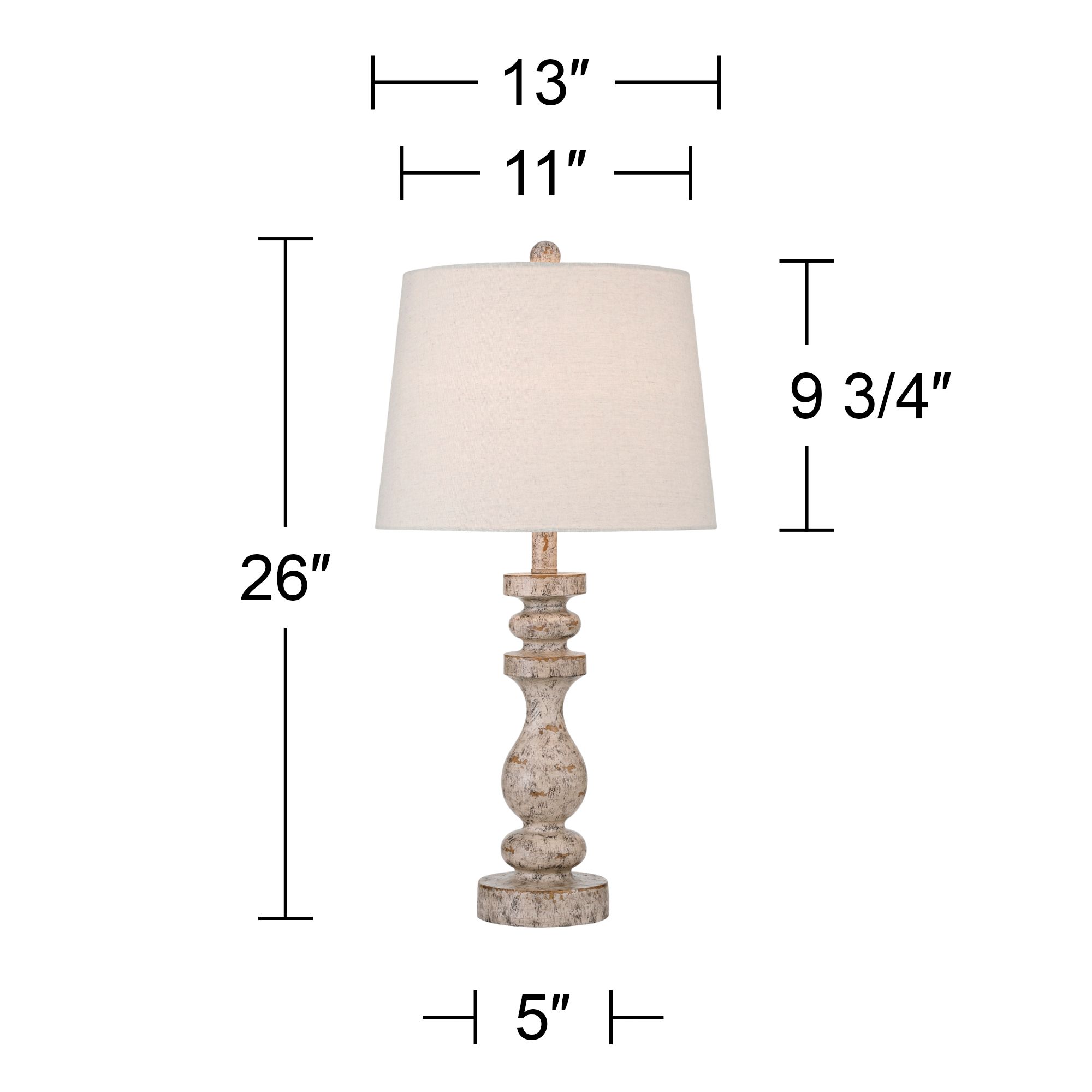 360 Lighting Jordanna 26" Distressed Finish USB Table Lamps Set of 2