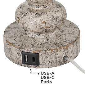 Image5 of 360 Lighting Jordanna 26" Distressed Finish USB Table Lamps Set of 2 more views