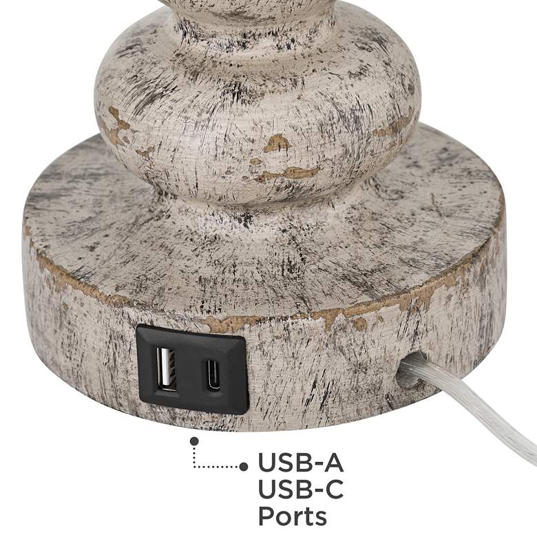 Image 5 360 Lighting Jordanna 26" Distressed Finish USB Table Lamps Set of 2 more views