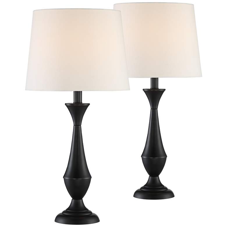 Image 2 360 Lighting Joyce 24 inch Black Metal Accent Table Lamps Set of 2
