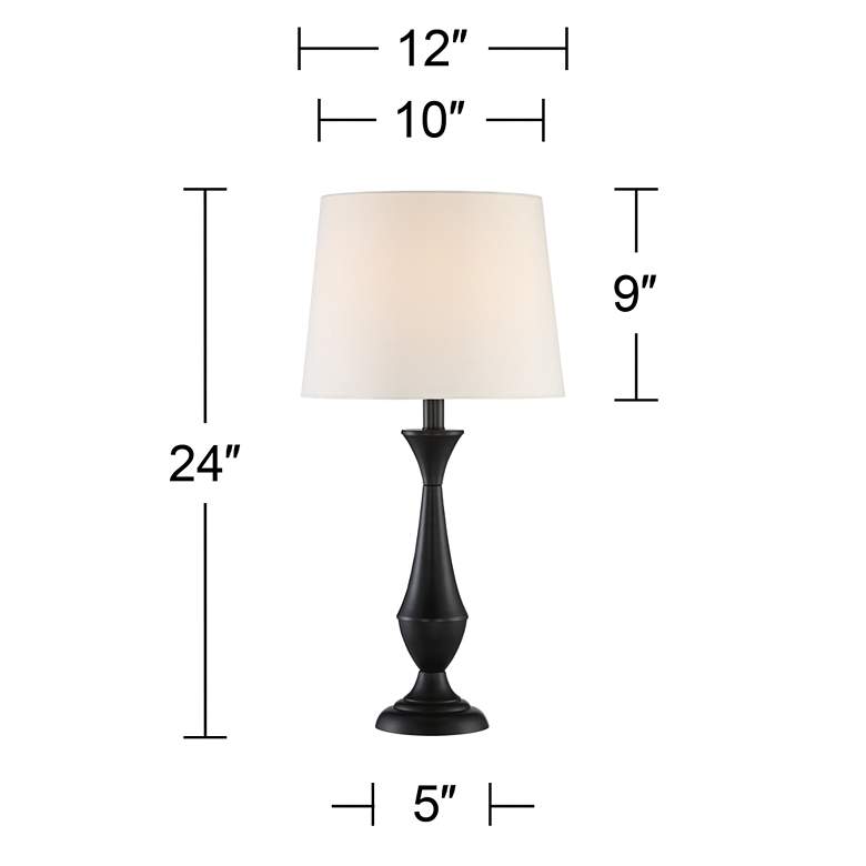Image 6 360 Lighting Joyce 24 inch Black Metal Accent Table Lamps Set of 2 more views