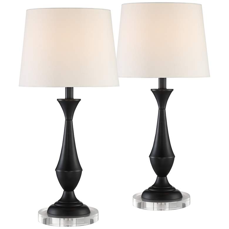 Image 1 360 Lighting Joyce 25 inch Black Metal Accent Lamps with Acrylic Risers