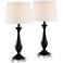 360 Lighting Joyce 25" Black Metal Accent Lamps with Acrylic Risers