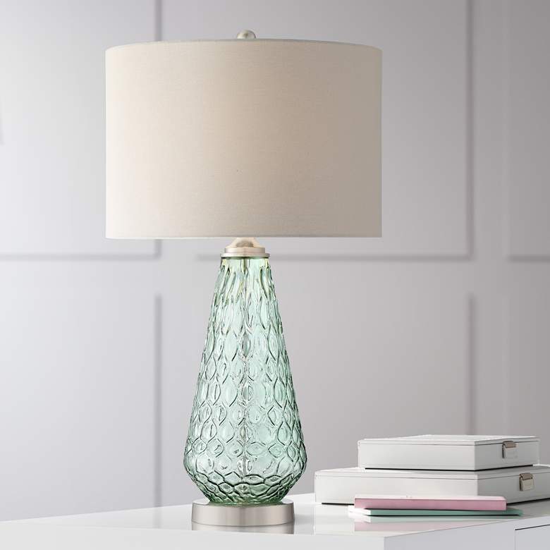 Image 2 360 Lighting Julia 26 3/8" Modern Coastal Seafoam Green Glass Lamp