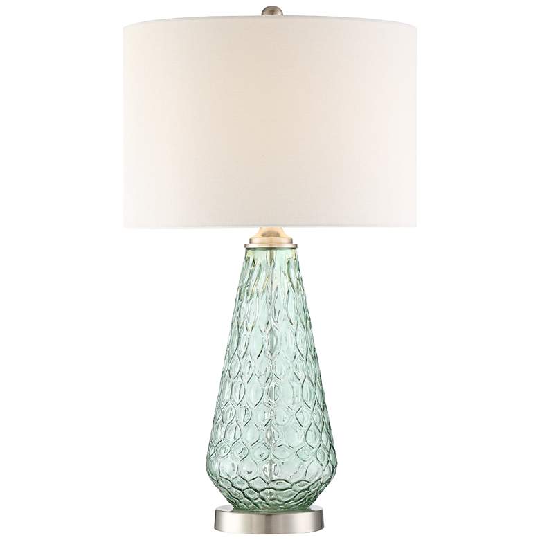 Image 2 360 Lighting Julia 26 3/8 inch Seafoam Green Glass Table Lamp with Dimmer