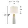 360 Lighting Julie Gold Faux Marble Tapered Column Table Lamps Set of 2
