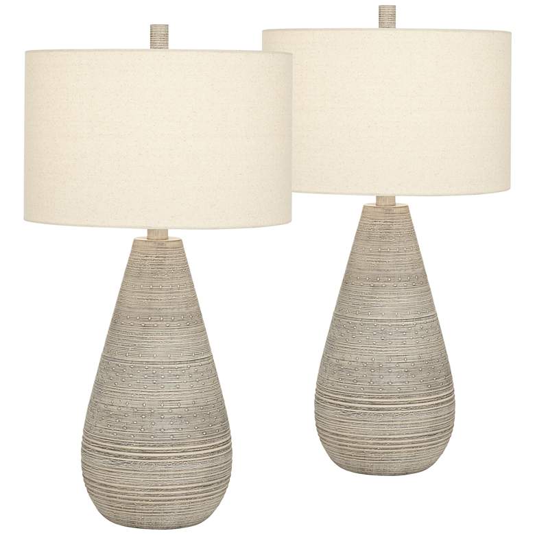 Image 2 360 Lighting Julio 30 inch Natural Gray Modern Vase Table Lamps Set of 2