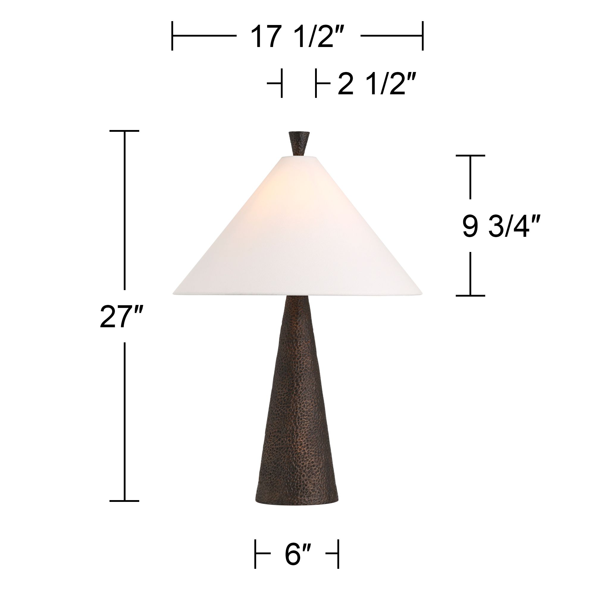 360 Lighting June 27" High Modern Black Cone Table Lamp