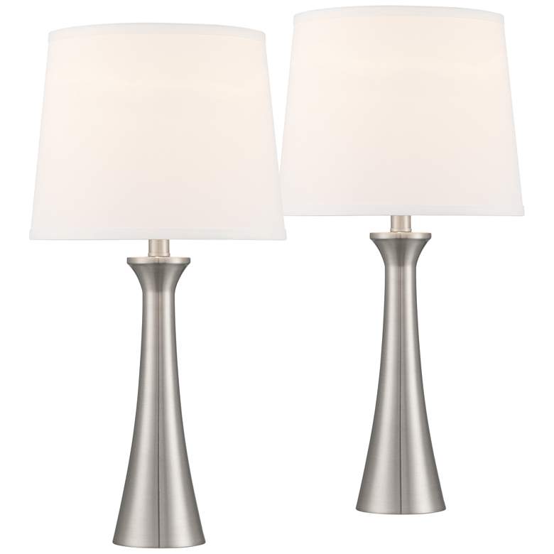 Image 2 360 Lighting Junior 24 inch Brushed Nickel Modern USB Lamps Set of 2