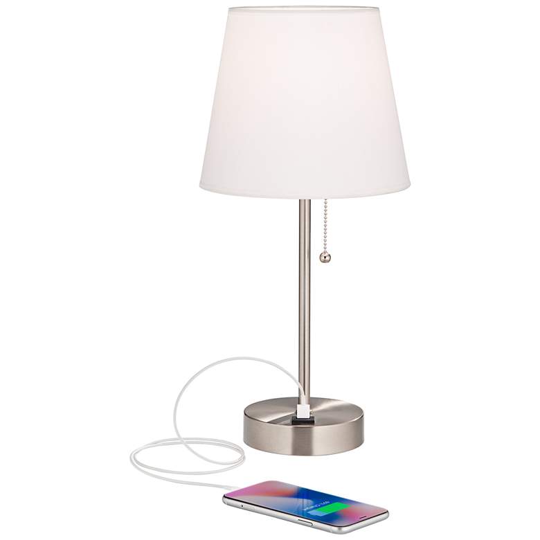 Image 3 360 Lighting Justin 18" High Metal USB Accent Lamps Set of 2 more views