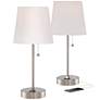 360 Lighting Justin 18" Metal Accent USB Lamps Set of 2 with Dimmers