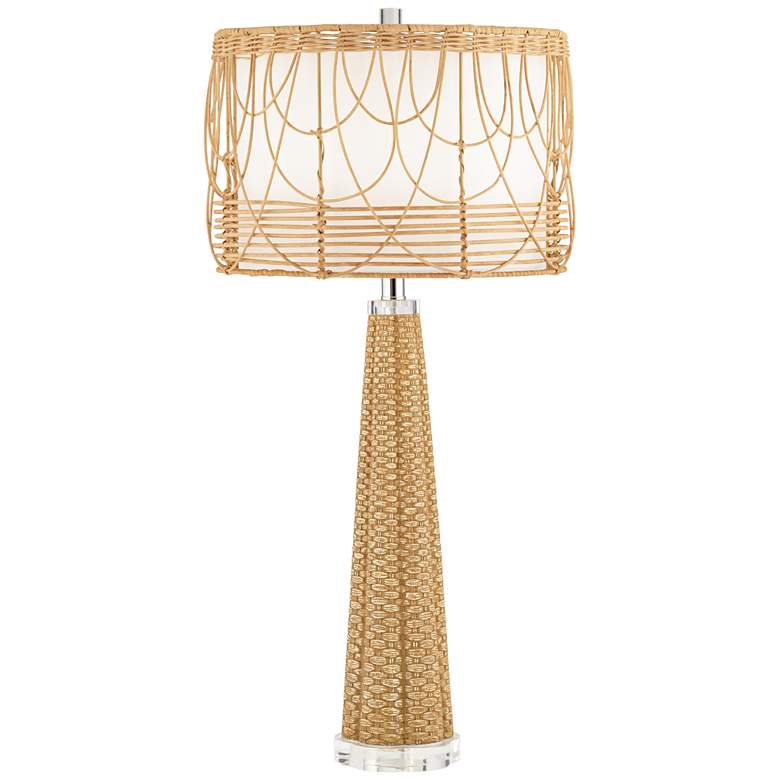 Image 2 360 Lighting Kaden 31 1/2" Faux Rattan Weave Modern Coastal Table Lamp