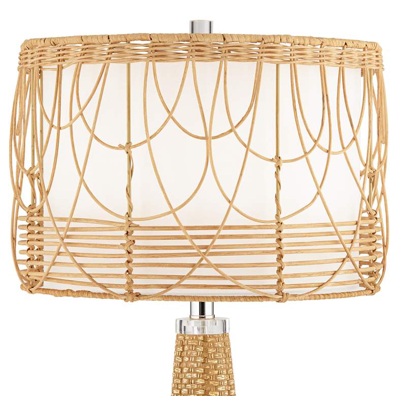 Image 4 360 Lighting Kaden 31 1/2" Faux Rattan Weave Modern Coastal Table Lamp more views