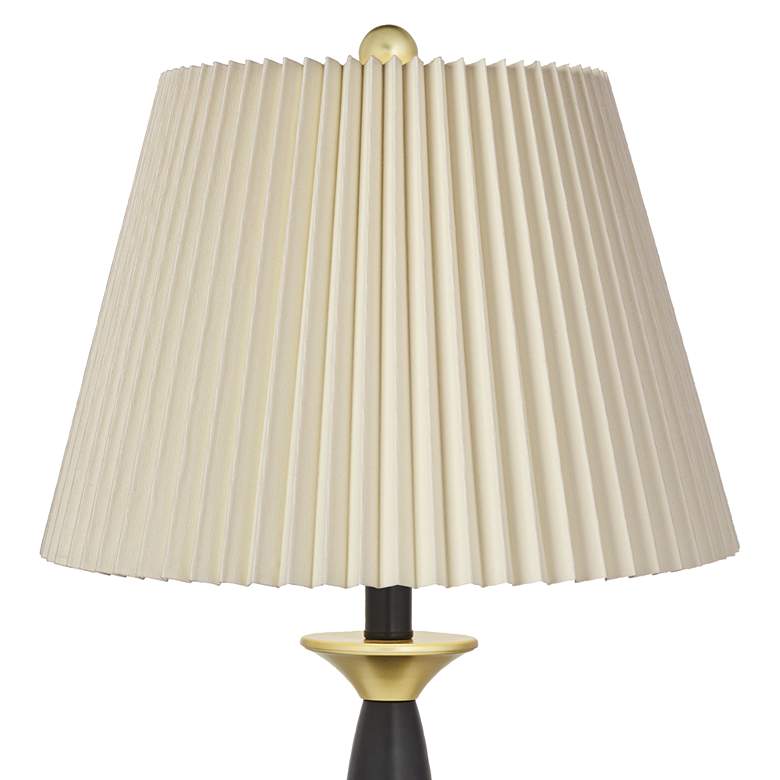 Image 4 360 Lighting Kamila 27" Black Gold Pleated Shades USB Lamps Set of 2 more views