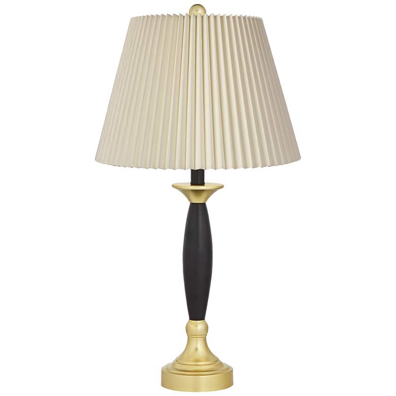 Image 7 360 Lighting Kamila 27" Black Gold Pleated Shades USB Lamps Set of 2 more views