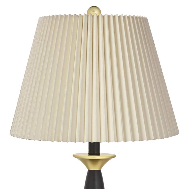 Image 4 360 Lighting Kamila Black Gold USB Table Lamps with Pleated Shades Set of 2 more views