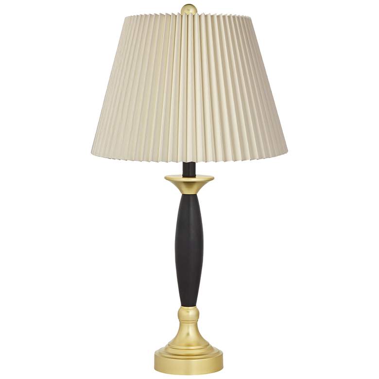 Image 7 360 Lighting Kamila Black Gold USB Table Lamps with Pleated Shades Set of 2 more views