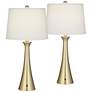 3_360 Lighting Karl 27 1/2" Modern Gold USB Table Lamps Set of 2