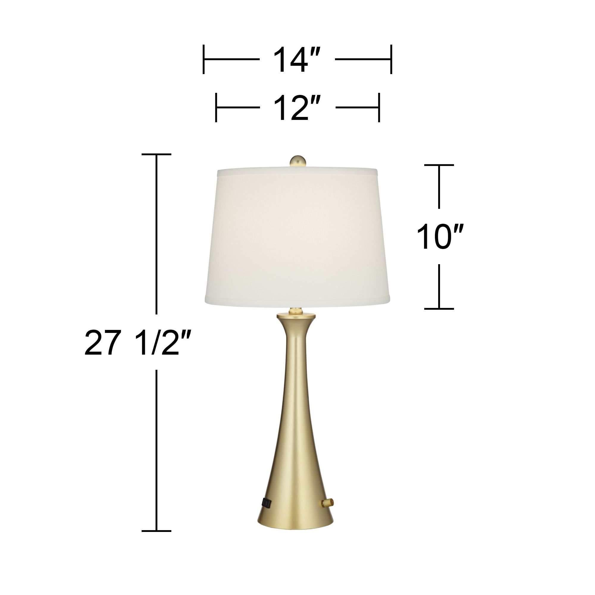 360 Lighting Karl 27 1/2" Modern Gold USB Table Lamps Set of 2 in scene