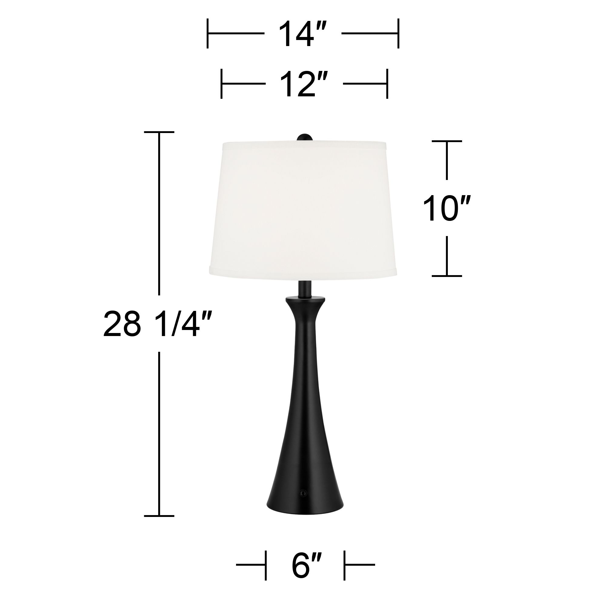 360 Lighting Karl 28 1/4" Black Finish Outlet-USB Table Lamps Set of 2