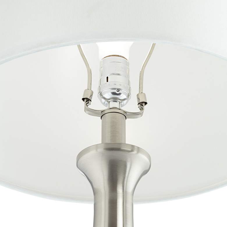 Image 3 360 Lighting Karl 29" Brushed Nickel USB Lamps with Square Risers more views
