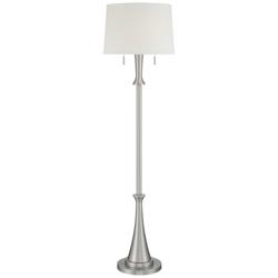 360 Lighting Karl 63 3/4&quot; High Luxe Modern Brushed Nickel Floor Lamp