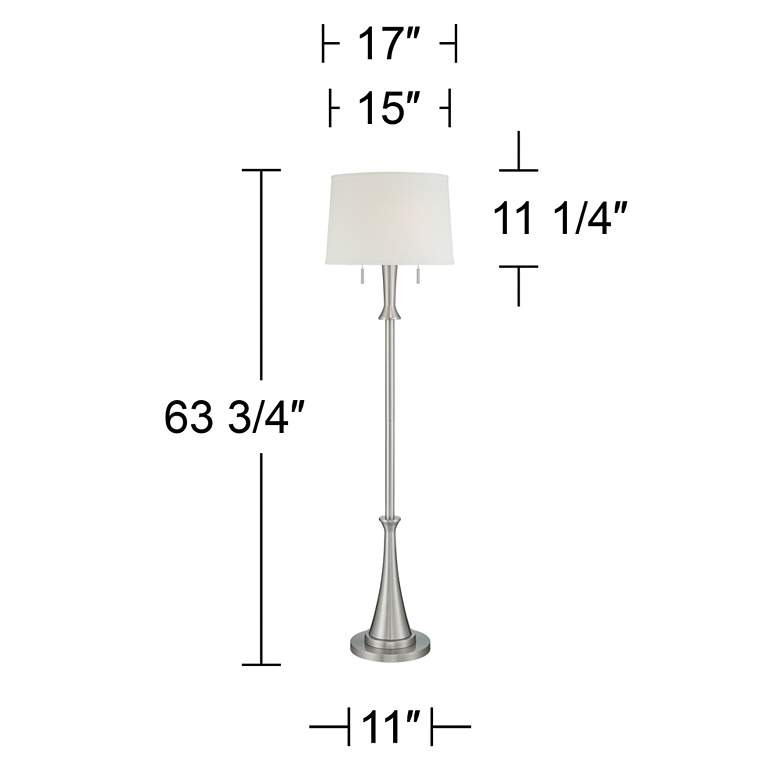 Image 7 360 Lighting Karl 63 3/4 inch High Luxe Modern Brushed Nickel Floor Lamp more views