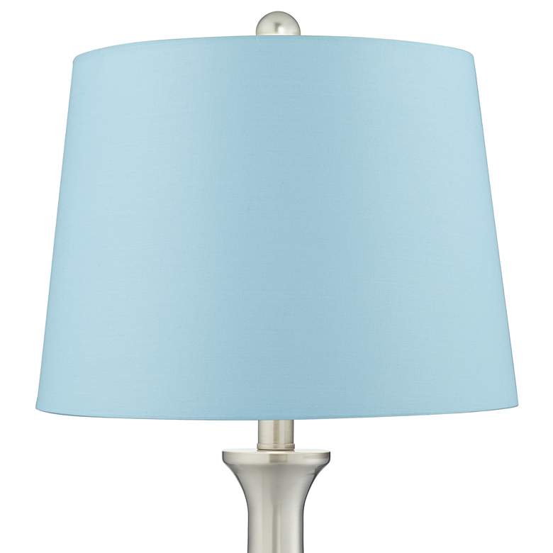 Image 5 360 Lighting Karl Blue and Brushed Nickel USB Table Lamps Set of 2 more views