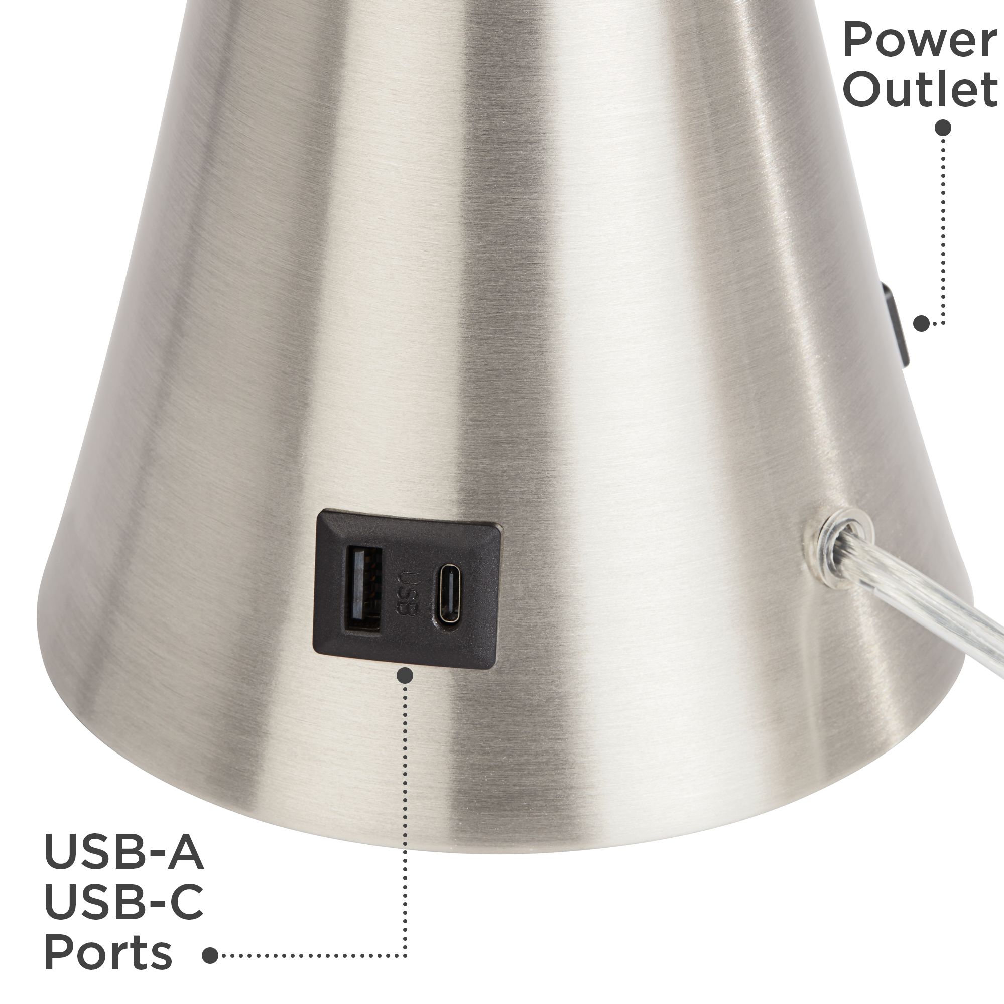 Watch A Video About the 360 Lighting Karl Brushed Nickel USB Lamps Set of 2 with Full Range Dimmers