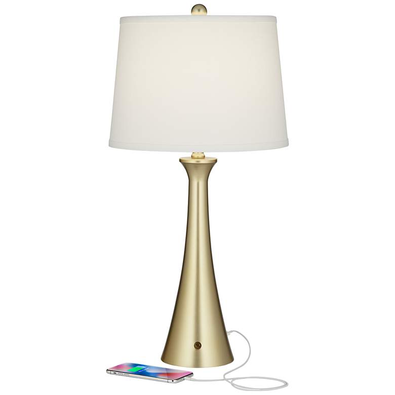 Image 3 360 Lighting Karl Gold 27 1/2 inch Dimmer and USB Table Lamps Set of 2 more views