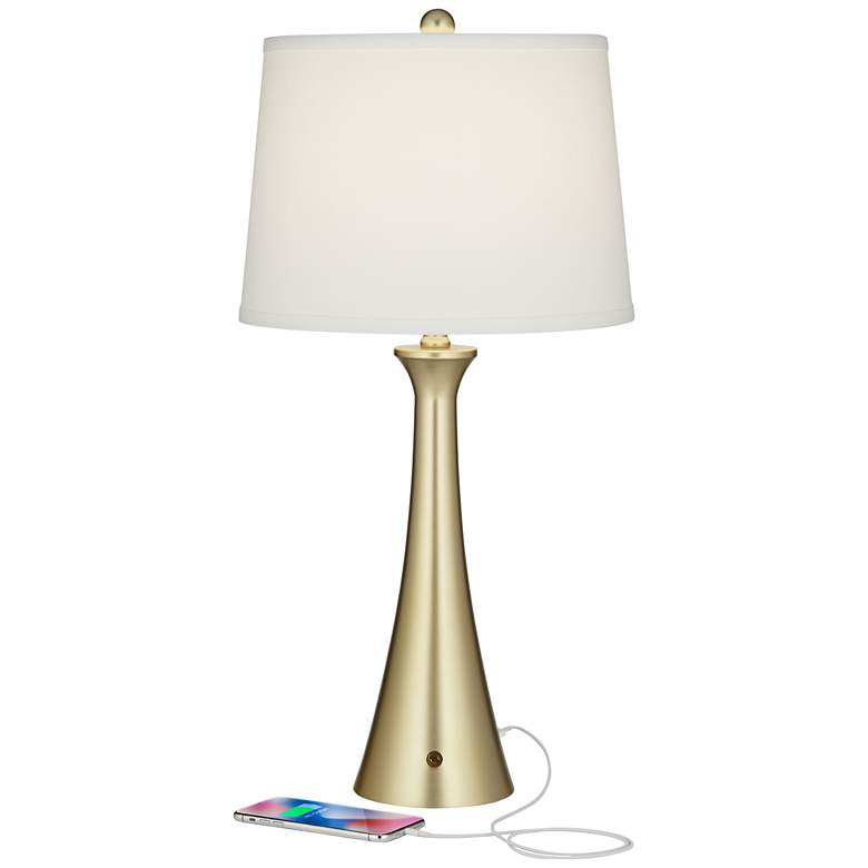 Image 4 360 Lighting Karl Gold 27 1/2" Dimmer and USB Table Lamps Set of 2 more views