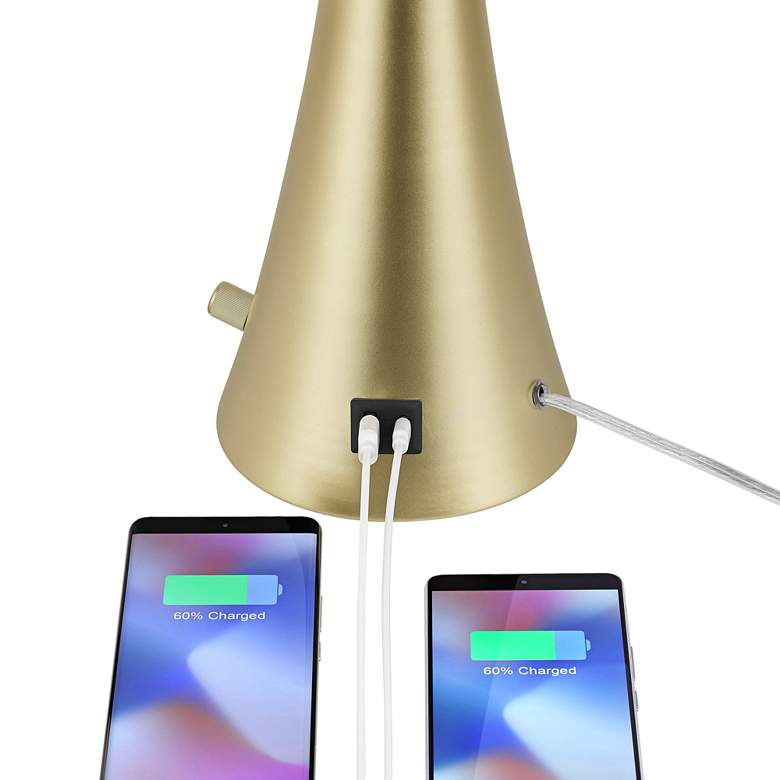 Image 5 360 Lighting Karl Gold 27 1/2" Dimmer and USB Table Lamps Set of 2 more views