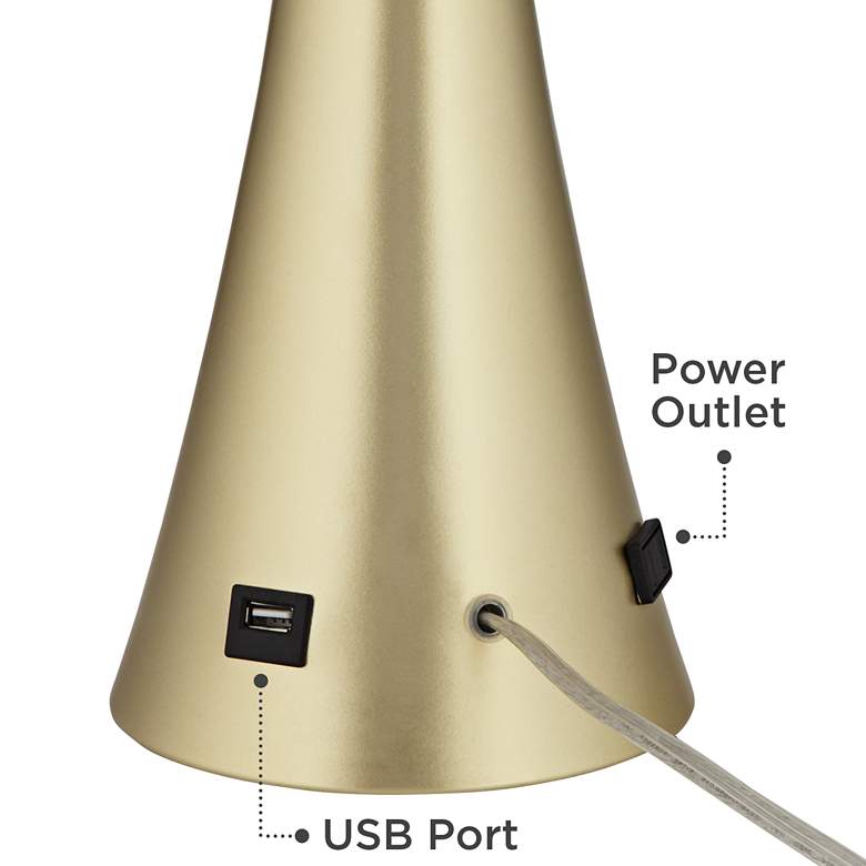 Image 5 360 Lighting Karl Gold Full-Range Dimmer and USB Table Lamps Set of 2 more views