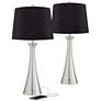 Thumbnail1 of 360 Lighting Karl Nickel and Black Shade Lamps Set of 2 with USB and Outlet