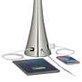 Thumbnail2 of 360 Lighting Karl Nickel and Black Shade Lamps Set of 2 with USB and Outlet more views