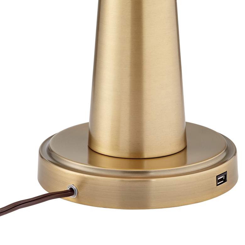 Image 7 360 Lighting Karla 25" Brass Finish Modern USB Table Lamps Set of 2 more views