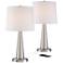 360 Lighting Karla 25" High Brushed Nickel USB Table Lamps Set of 2