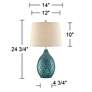 360 Lighting Kate 24 3/4" Sea Foam Blue-Green Ceramic Table Lamp
