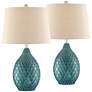 2_360 Lighting Kate 24 3/4" Sea Foam Ceramic Table Lamps Set of 2