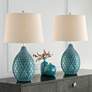 1_360 Lighting Kate 24 3/4" Sea Foam Ceramic Table Lamps Set of 2