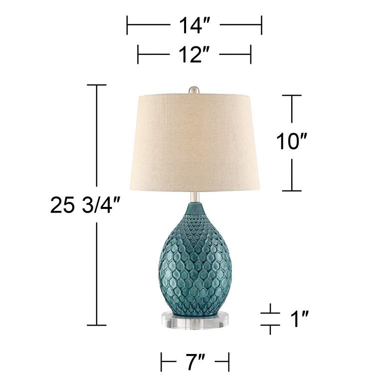 Image 7 360 Lighting Kate 25 3/4" Sea Foam Ceramic Table Lamp with Riser more views