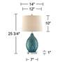 7_360 Lighting Kate 25 3/4" Sea Foam Ceramic Table Lamp with Riser more views