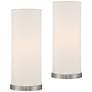 360 Lighting Katy 18" Brushed Nickel Cylinder Accent Lamps Set of 2