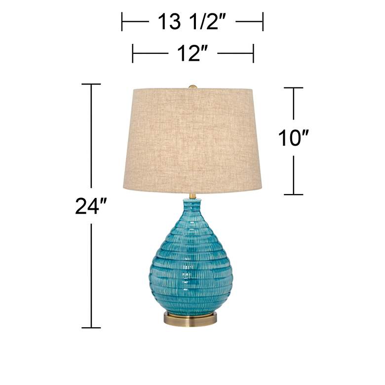 Image 5 360 Lighting Kayley 24 inch High Modern Blue Ceramic Table Lamps Set of 2 more views
