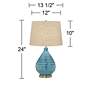 6_360 Lighting Kayley 24" Linen Shade Sky Blue Ceramic Table Lamp more views